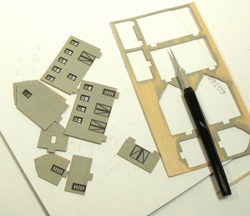 Wall parts for  Curtis Bros Plumbing Supply Model railroad Kit.
