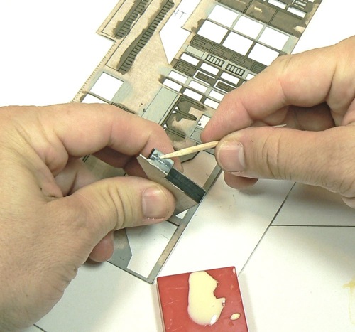 Building the covered staircase for  Z-scale model railroad kit
